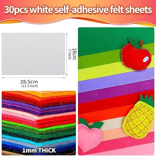 Vista 63 de IOOLEEM Hojas de fieltro negro, 30 piezas precortadas de 7 x 11.3 pulgadas (tamaño cercano a A4) para manualidades, costura
