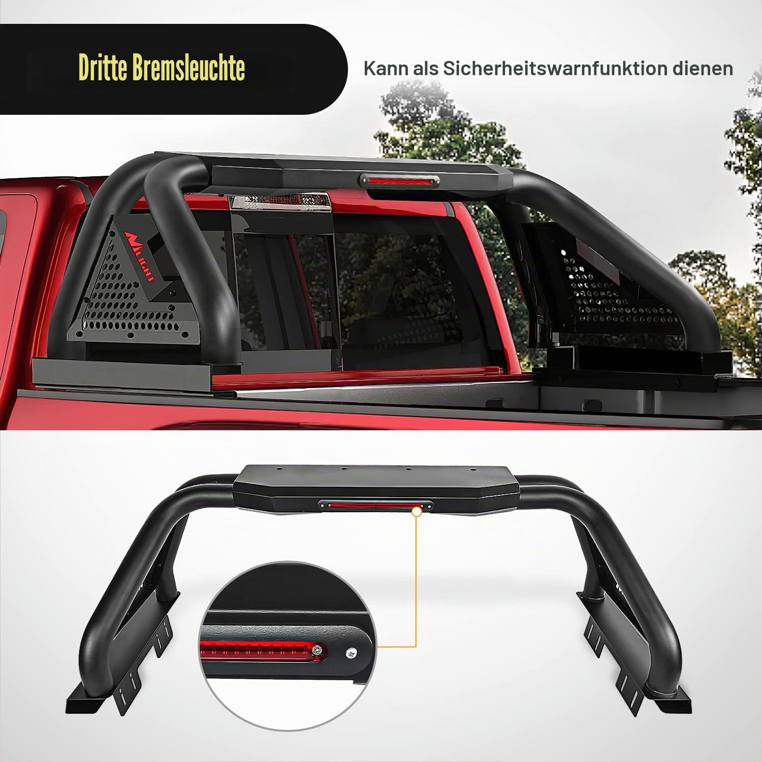 Nilight Truck Bed Chase Rack Überrollbügel für Dodge Ram 1500 2014-2023 Chevrolet Silverado/GMC Sierra 1500 2015-2023 F150 2014-2023 Tundra 2016-2023 Tacoma passt volle Größe Trucks 2 Jahre Garantie
