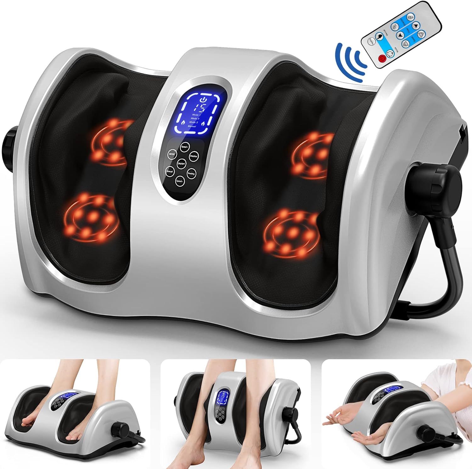 TWT Foot Massager Machine Shiatsu Foot and Calf Massager with Heat 3D Deep Tissue Massage for Calf Leg Ankle, Electric Feet Massager for Pain Relief Increases Blood Flow Circulation : Health & Household