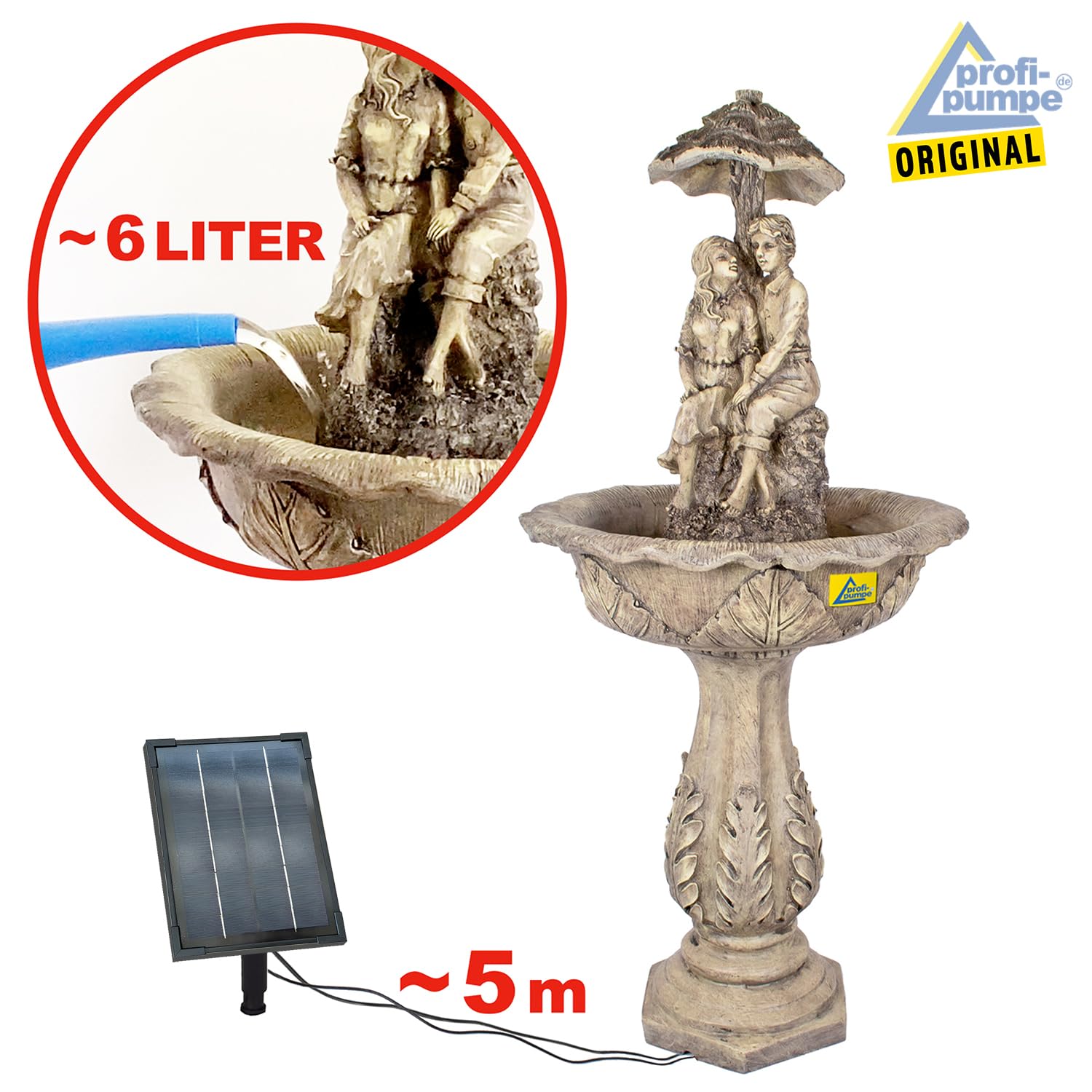 Tuinfontein, fontein op zonne-energie, sierfontein, vogelbad, waterval, tuinlamp, vijverpomp, springfontein voor tuin, tuinvijver