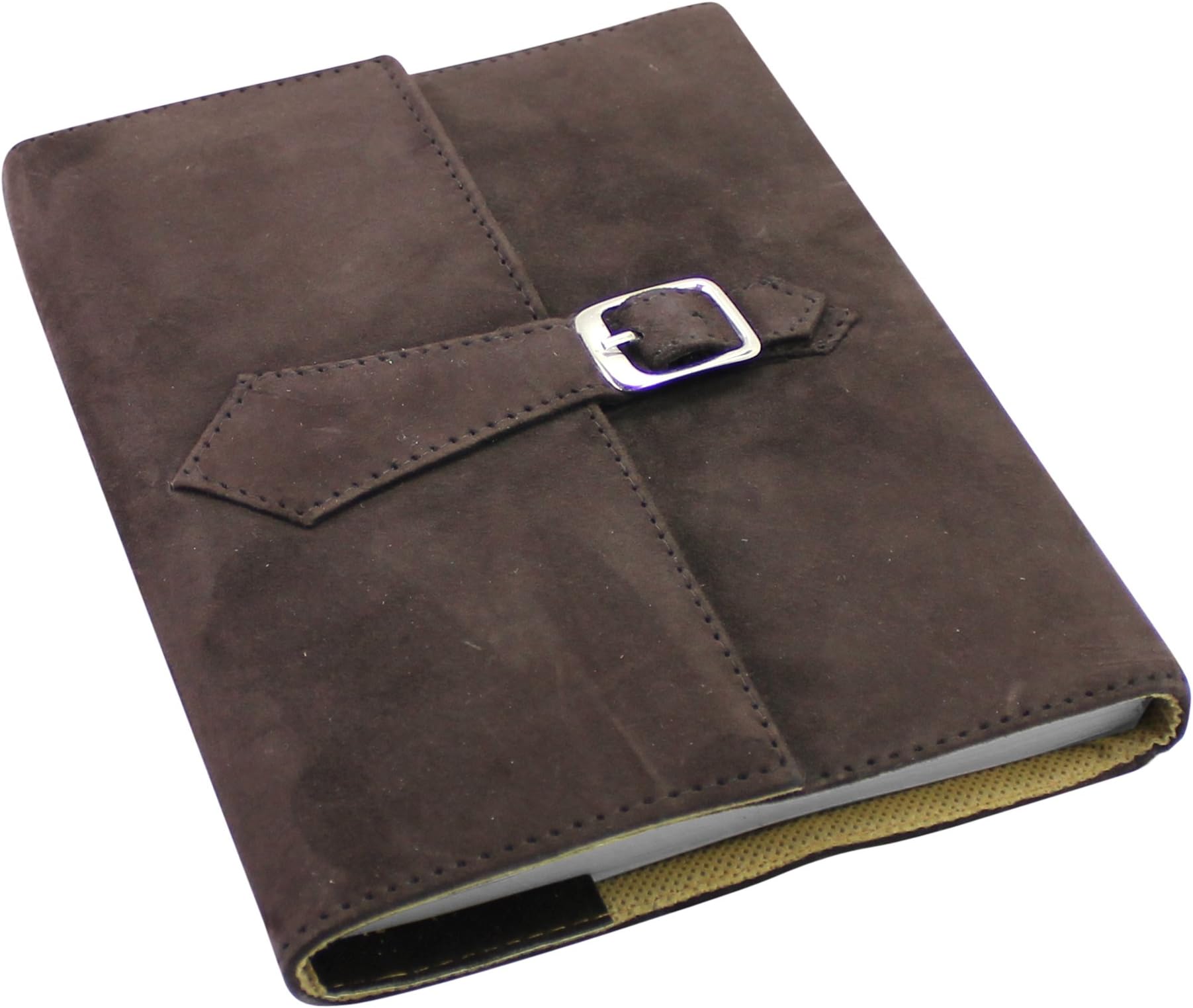 Leather Journal Travel Notebook - Handmade Refillable Suede Writing Travelers Diary for Men and Women to Write in - Plain Unlined Pages,16 x 20 cm