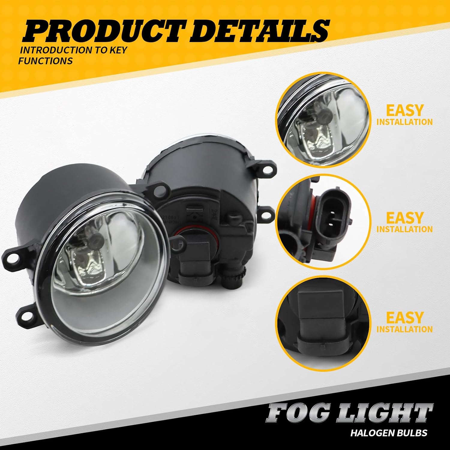 Fog Lights Assembly Compatible with Camry 2012 2013 2014 Driving Fog Lamps with Wiring Switch & Bulbs TO1039131 TO1038131