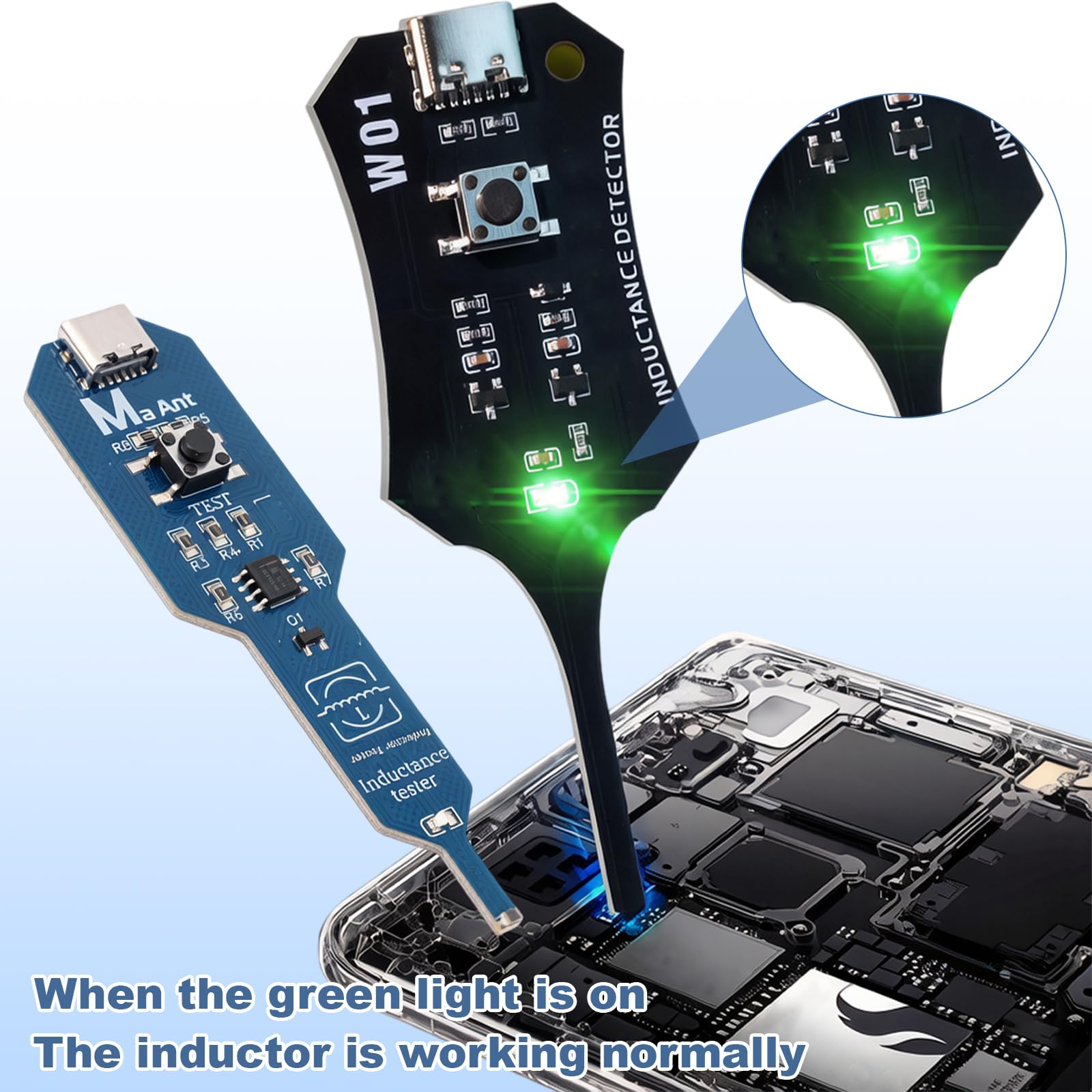 3 unidades de medidor de inductancia, probador de inductancia portátil preciso con procesamiento rápido de chip, detector de inductor fiable para electrónica, PC, teléfonos, altavoces