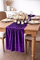 Vista 29 de AK TRADING CO. Lush Panne - Mantel rectangular de terciopelo, 60 x 102 pulgadas, color ciruela