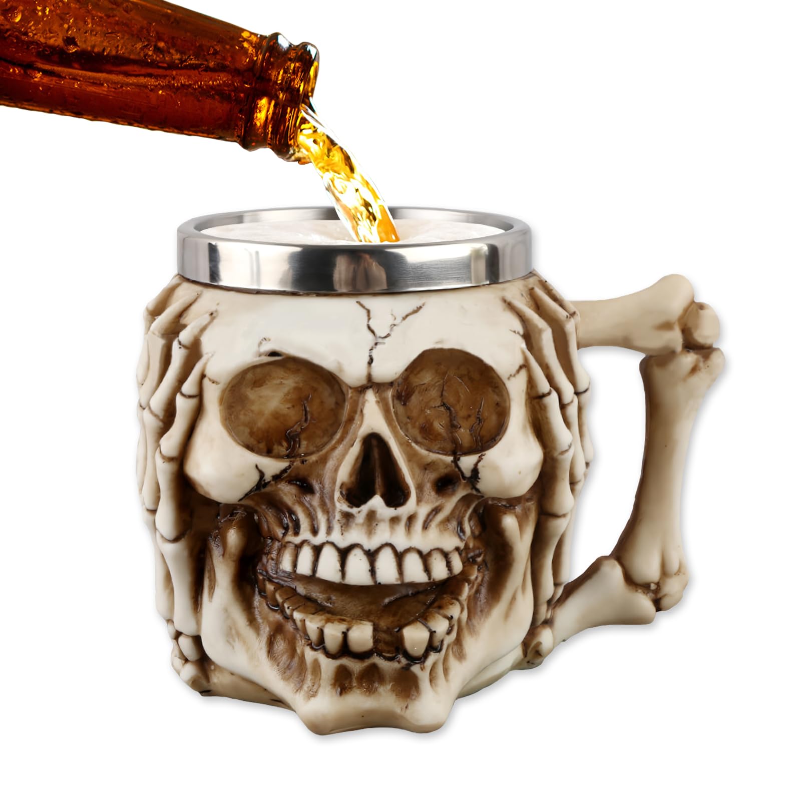 bssmmai Viking Wooden Barrel Beer Mug, Handmade Wooden Beer Mug with Stainless Steel Lining 600ml, Medieval Tumbler for Coffee/Drink/Juice for Men bssmmai Viking Wooden Barrel Beer Mug, Handmade Wooden Beer Mug with Stainless Steel Lining 600ml, Medieval Tumbler for Coffee/Drink/Juice for Men