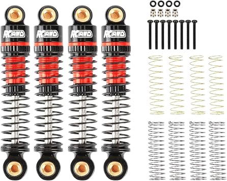 RCAWD 47mm FCX24 Shocks Oil Type for FMS 1/24 FCX24 1/18 FCX18 Front Rear Shocks Absorber Series Upgrades Part Red
