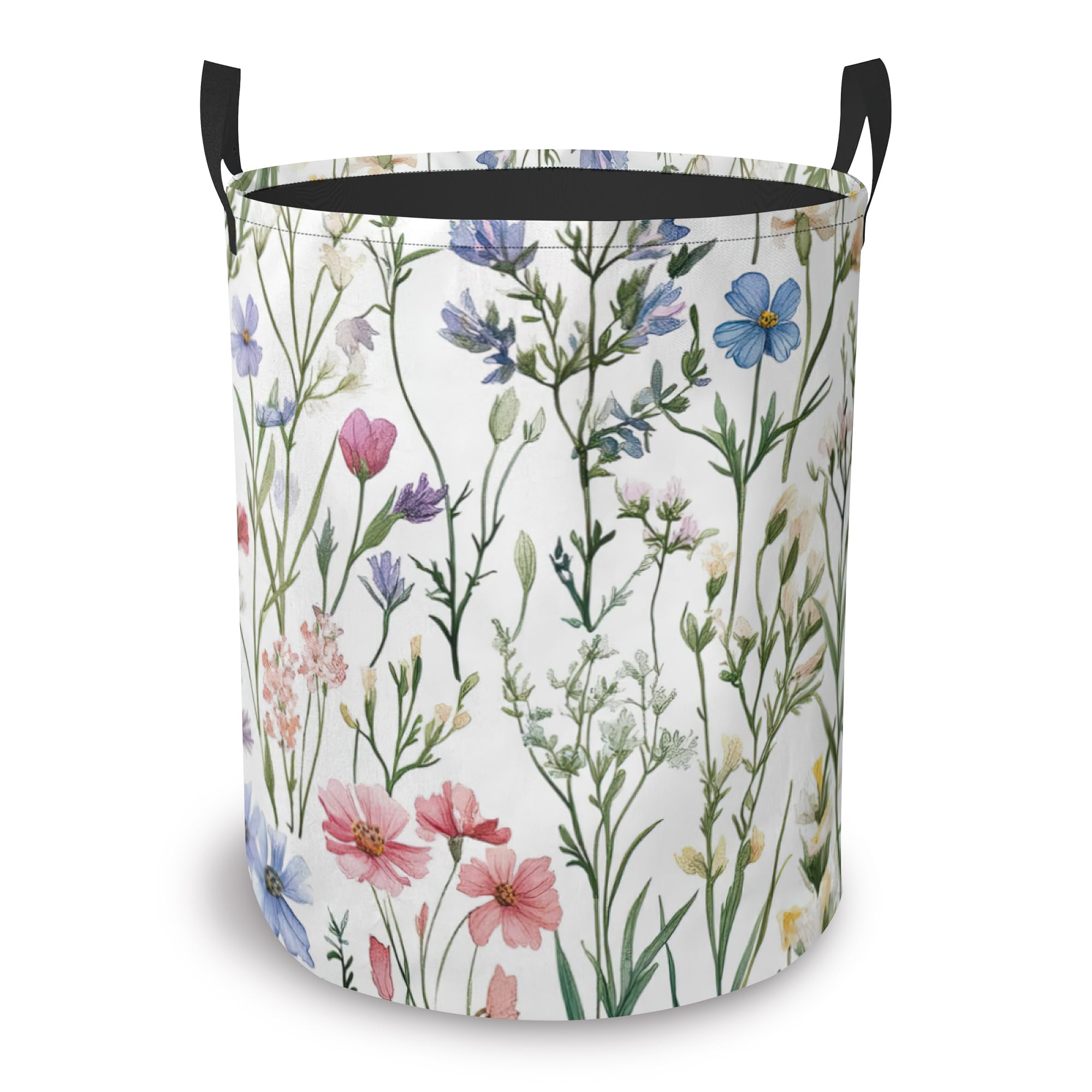 Laundry Basket,Retro Lavender Large Canvas Fabric Lightweight Storage Organizer Dirty Clothes Collapsible Waterproof for College Dorms, Bathroom