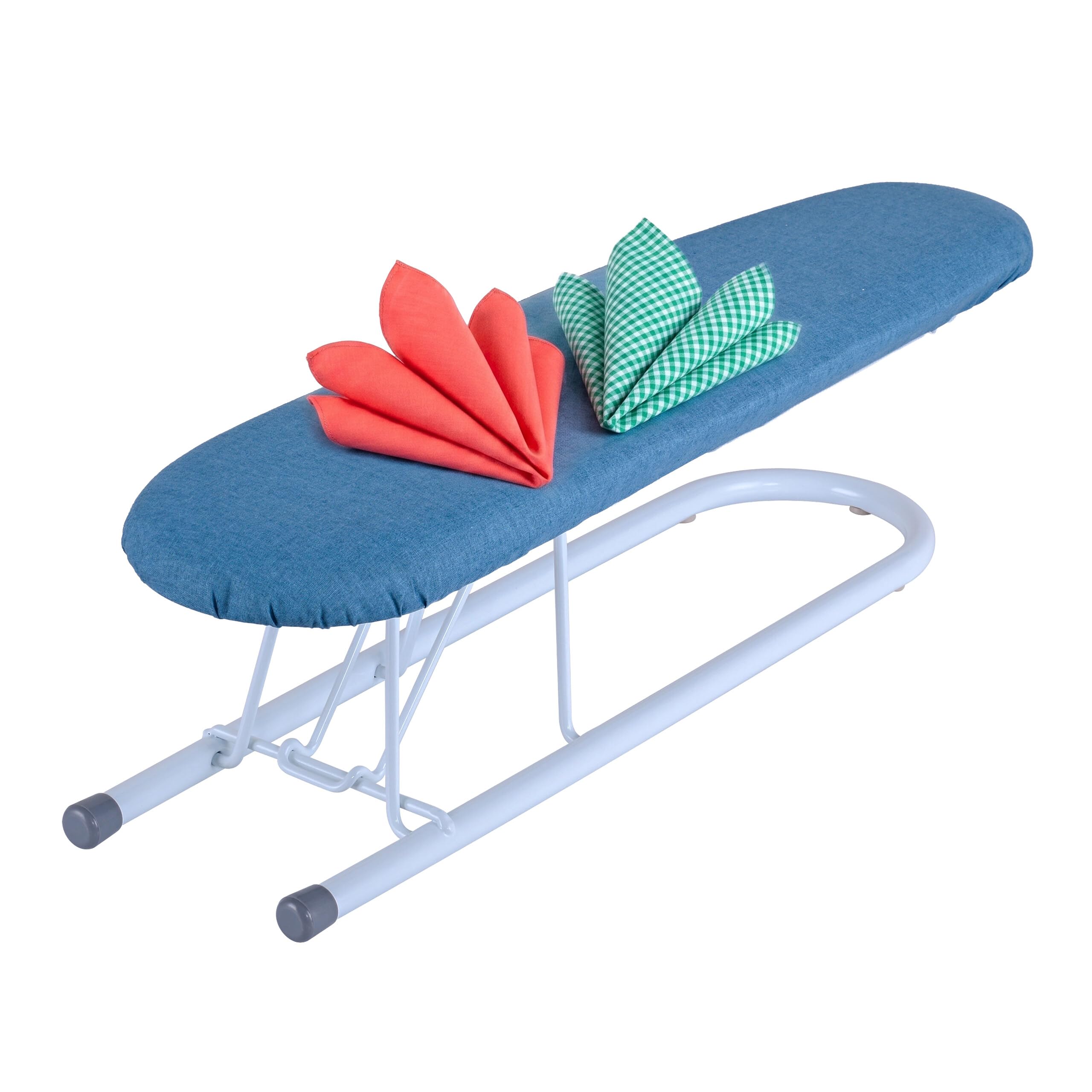 Relaxdays Ärmelbrett, Hemdärmel bügeln, 52 x 12,5 cm Bügelfläche, blau/weiß | Baumwollbezug, klappbares Ärmelbügelbrett