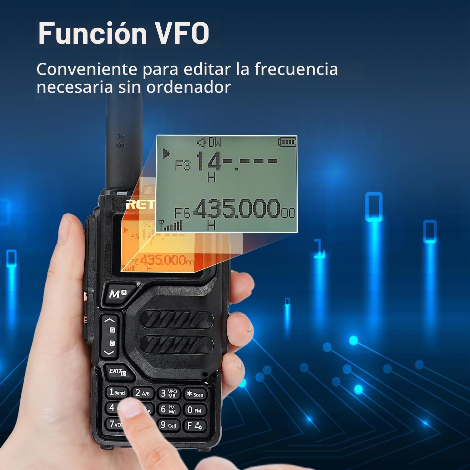 Retevis RA79 Ham Radios, Radio de Doble Banda con Micrófono Sensible | Recepción de Banda Aire, Captura de Canal, Radio de 2 Vías para Caza, Viajes, Walkie Talkie Largo Alcance