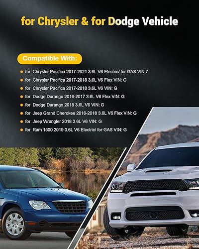 Miniatura 5 de OCPTY 6 bobinas de encendido con 6 bujías de iridio 93175 UF807 para Ram para Chrysler para Dodge para Jeep 1500 Pacifica Grand Cherokee Durango