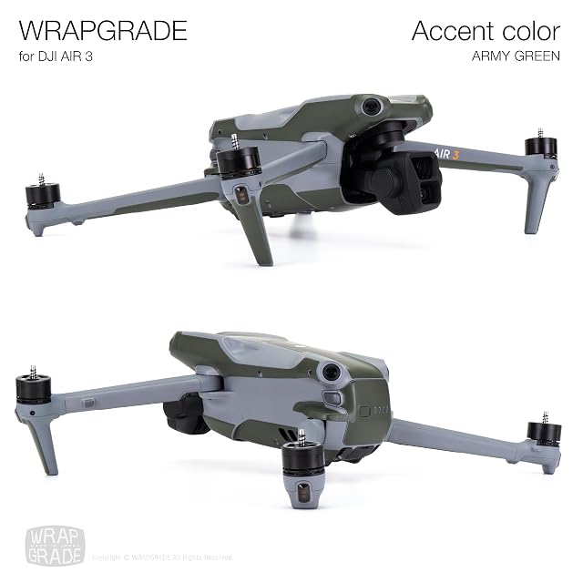 Foto 3 de 6 de Wrapgrade Skin Compatible con dji Air 3 - Accent Color (ARMY GREEN)