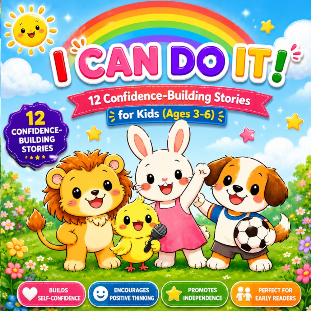 I Can Do It!: 12 Short Confidence-Building Stories for Kids Ages 3–6 | Fun, Inspiring & Easy-to-Read Stories with Coloring Pages