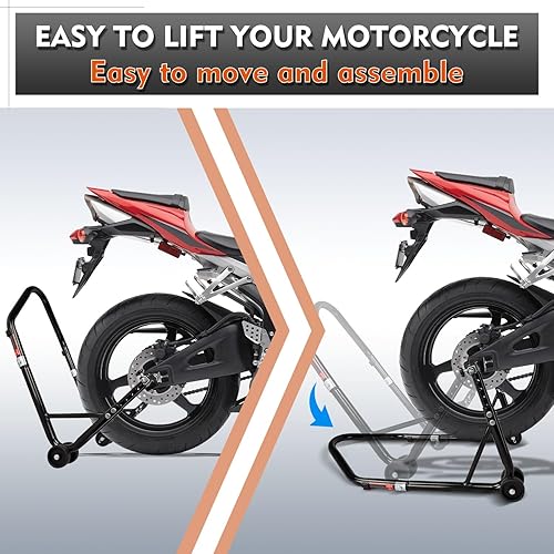 Vista 20 de Donext - Soporte para rueda trasera de motocicleta (850 lb), tamaño U color negro