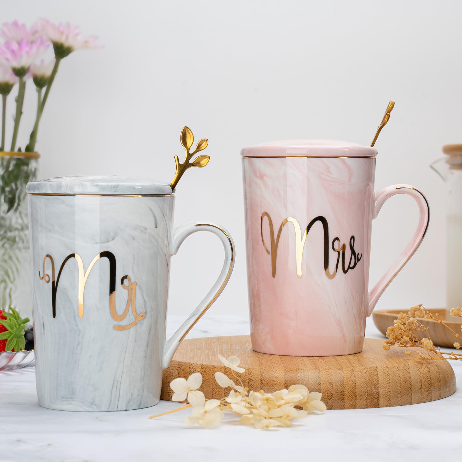 Regali di Coppia Regali Natale Matrimonio Mr e Mrs Regali di Coppia 2Pcs Tazze Coppia, Regalo Sposi,Regalo Natale Fidanzato, Regalo Natale Fidanzato, Regalo Natale Regalo Coppia, Idee Regalo Natale
