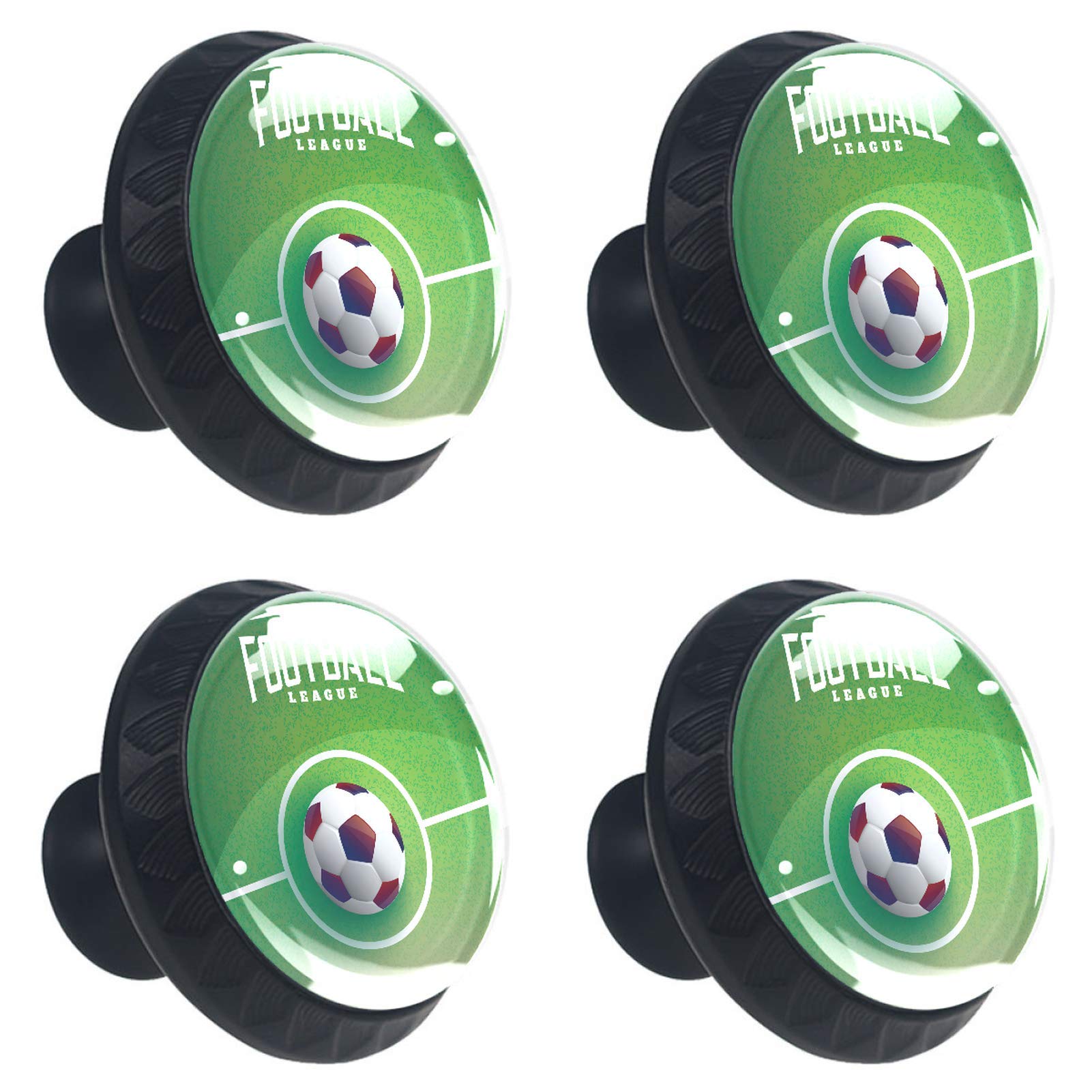 Boutons de tiroir de haute qualité en verre au design ballon de football réaliste