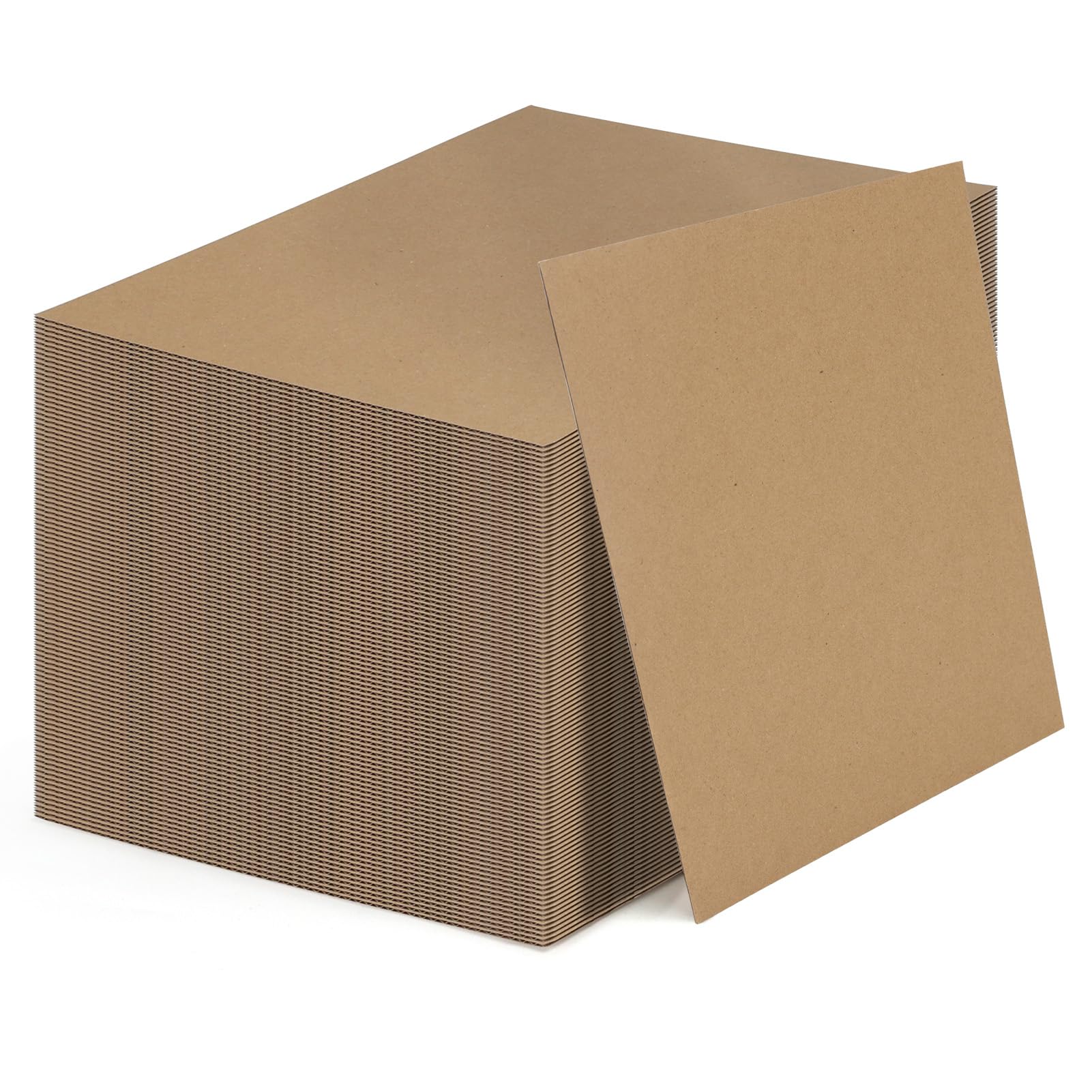 Calenzana 8x10 Corrugated Cardboard Sheets Set of 100, Flat Card Boards Inserts for Crafts, Packing, Shipping, Moving, Mailing