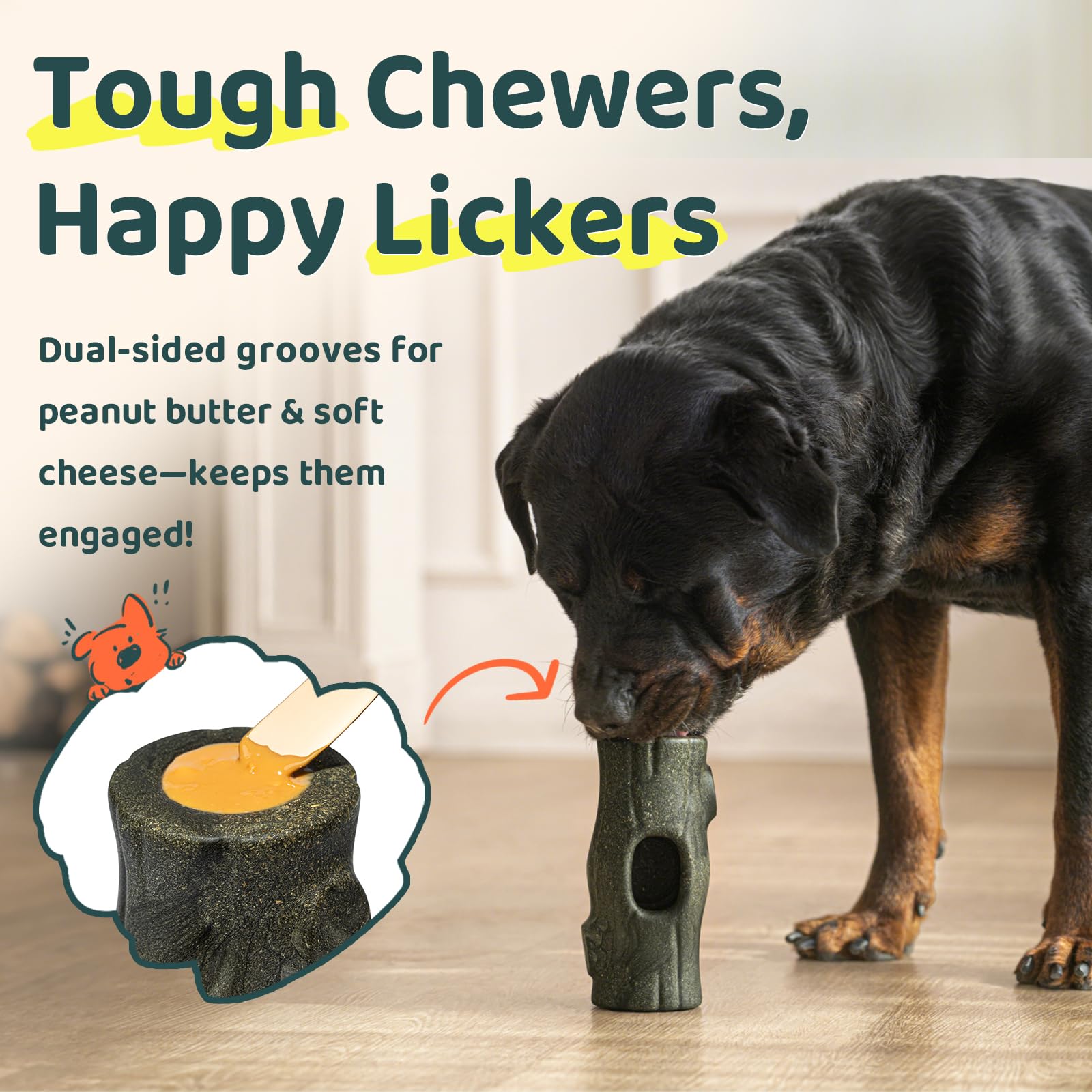 MENGJINGO Jouets interactifs pour chiens à mâcher agressifs, porte-friandises durables pour chiens congelés pour les occuper, jouets d'enrichissement indestructibles pour chiens – Réduit l'anxiété