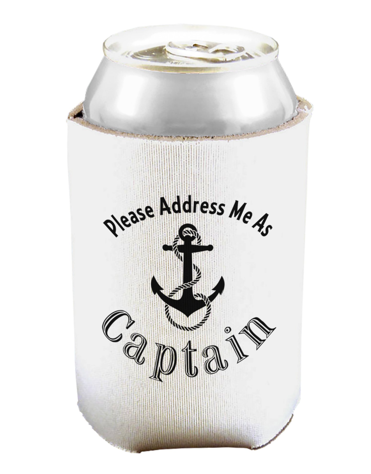 Please Address Me As Captain Can and Bottle Insulator Cooler - White 2 PACK