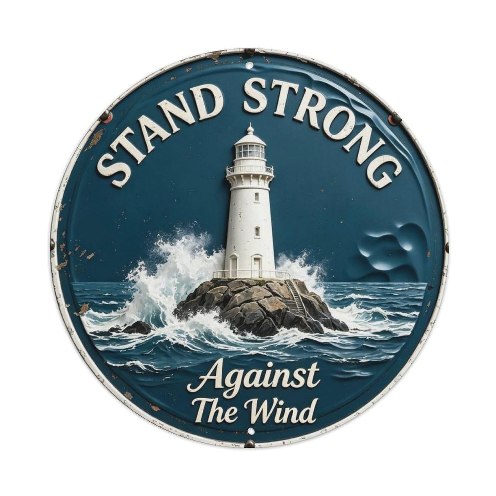 Against The Wind Metal Tin Sign Plaque