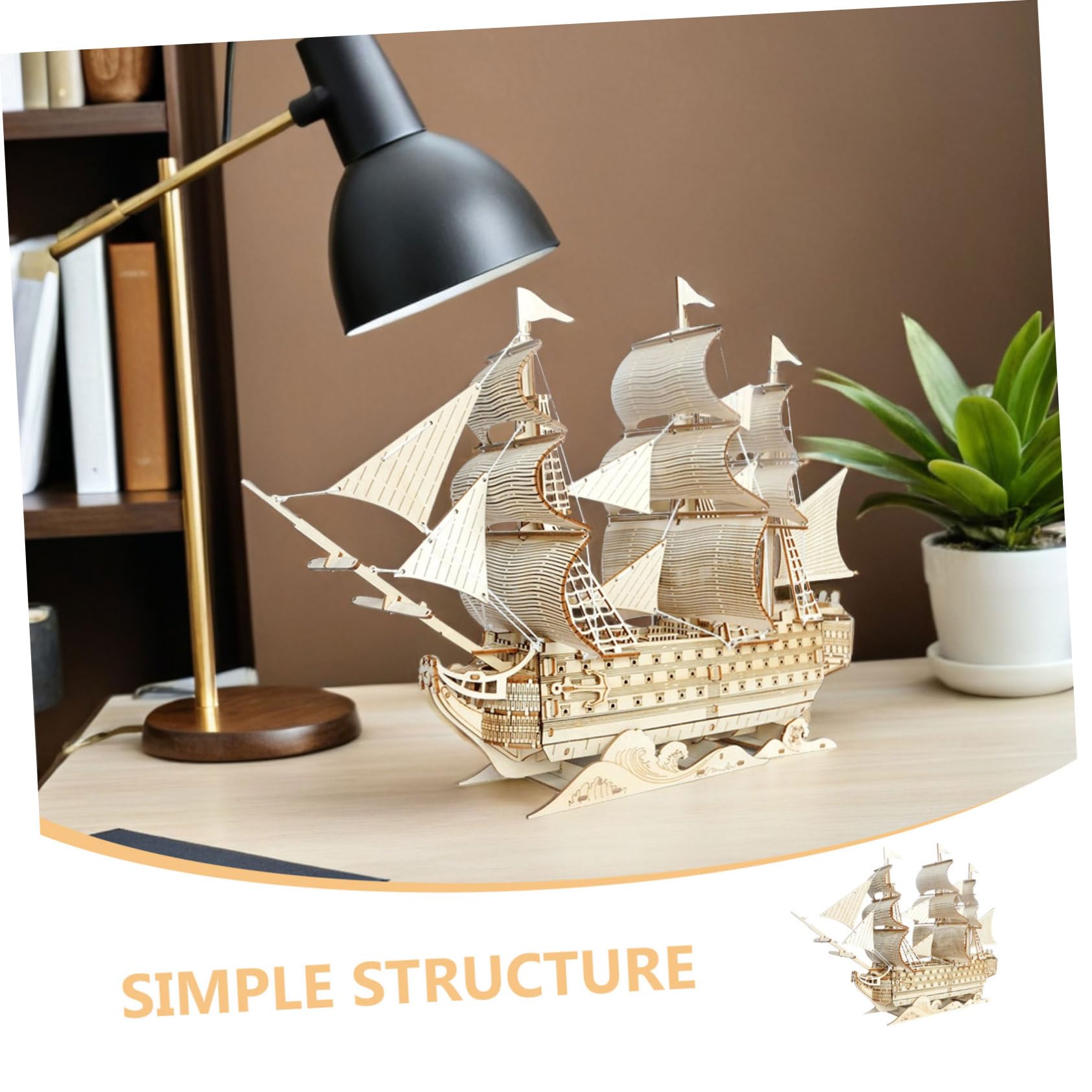 Gogogmee Kit Modellismo Navale Legno Puzzle di Barca Vela per Adulti Kit di Modellismo da Costruire Veliero in Legno Ornamento da Tavolo Decorazioni Nautiche