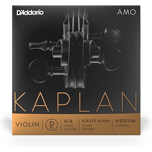 D'Addario Kaplan Amo Violin String - Single D String - KA313 4/4M - Violin Strings - 4/4 Scale, Medium Tension