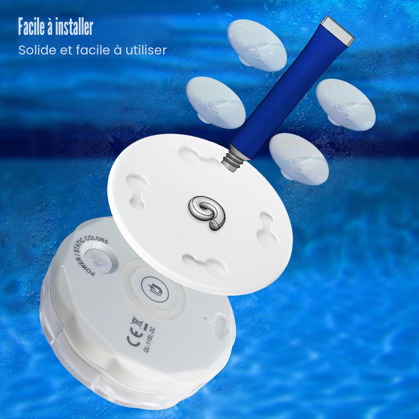 Lumière Piscine, Lampe Piscine Rechargeable Entièrement Scellée, Eclairage Piscine LED 25 Rgb Couleur, Étanche Ipx8 Éclairage Pour Plan D'Eau Convient Pour Jardin, Baignoire, Spa, Vase (1 Pc)