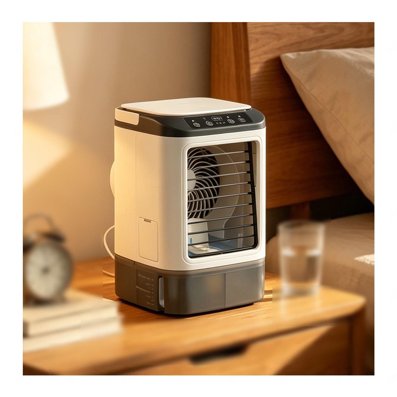 Con Contenitore Climatizzatore Portatile Senza Tubo Con Serbatoio Dell'acqua Da 900ml, 3 Velocità E LED a 7 Colori Condizionatore Portatile per Soggiorno Camera