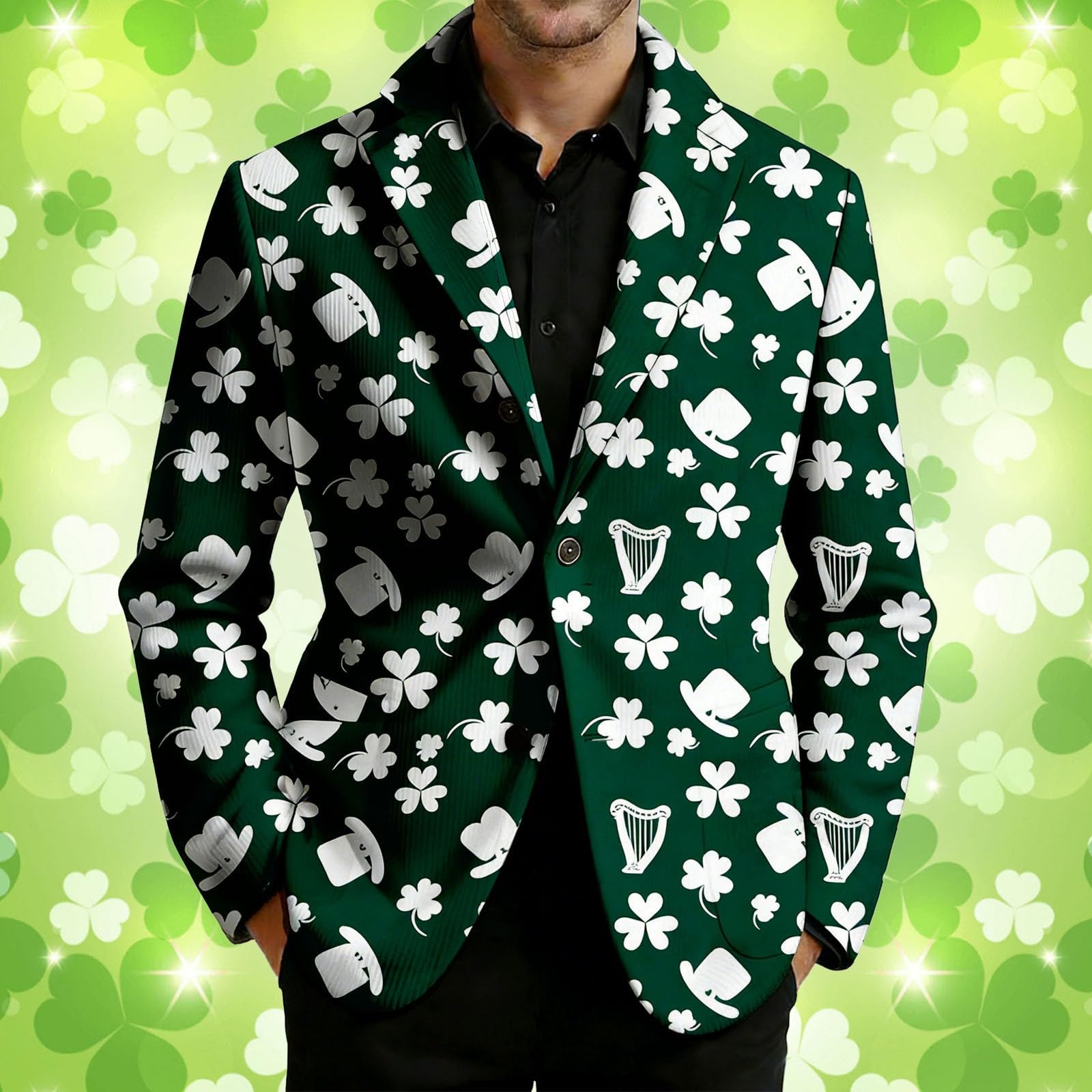 Elegante chaqueta de pana con estampado de esmoquin para hombre, estilo casual, para negocios y uso diario, discoteca (3)