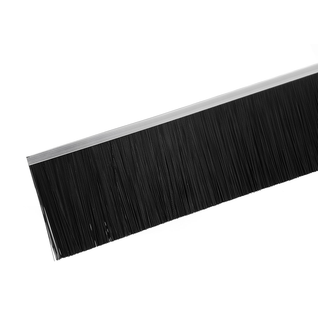 sourcing map Cepillo de nylon de barrido inferior de Puerta de base en forma de F negro con 4 pulgadas 39 pulgadas x 5,1 pulgadas