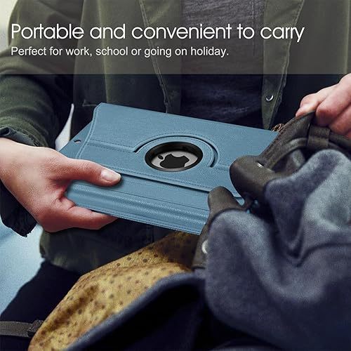 Vista 292 de Fintie - Funda giratoria para iPad de 9ª generación / 8ª generación / 7ª generación, de 10.2 pulgadas, funda giratoria en 360 grados, funda Azul