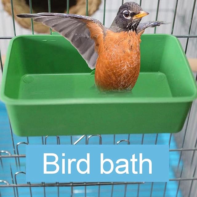 Foto 8 de 8 de Keloc pájaros para Mascotas - Bañera para Loros Bañera para pájaros con 2 Ganchos Laterales