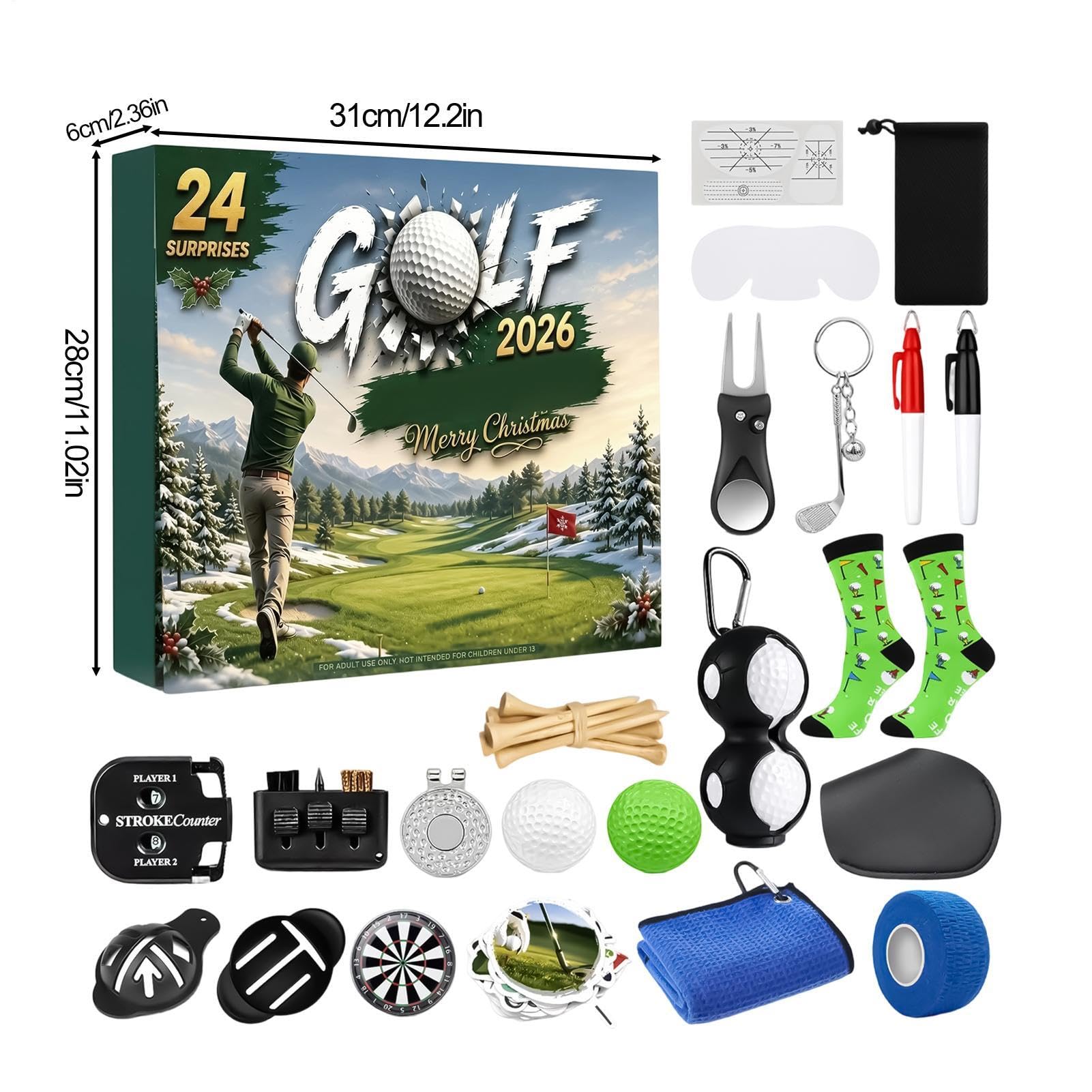 Golf Advent 24 Giorni di Natalizio Portatile 2026
