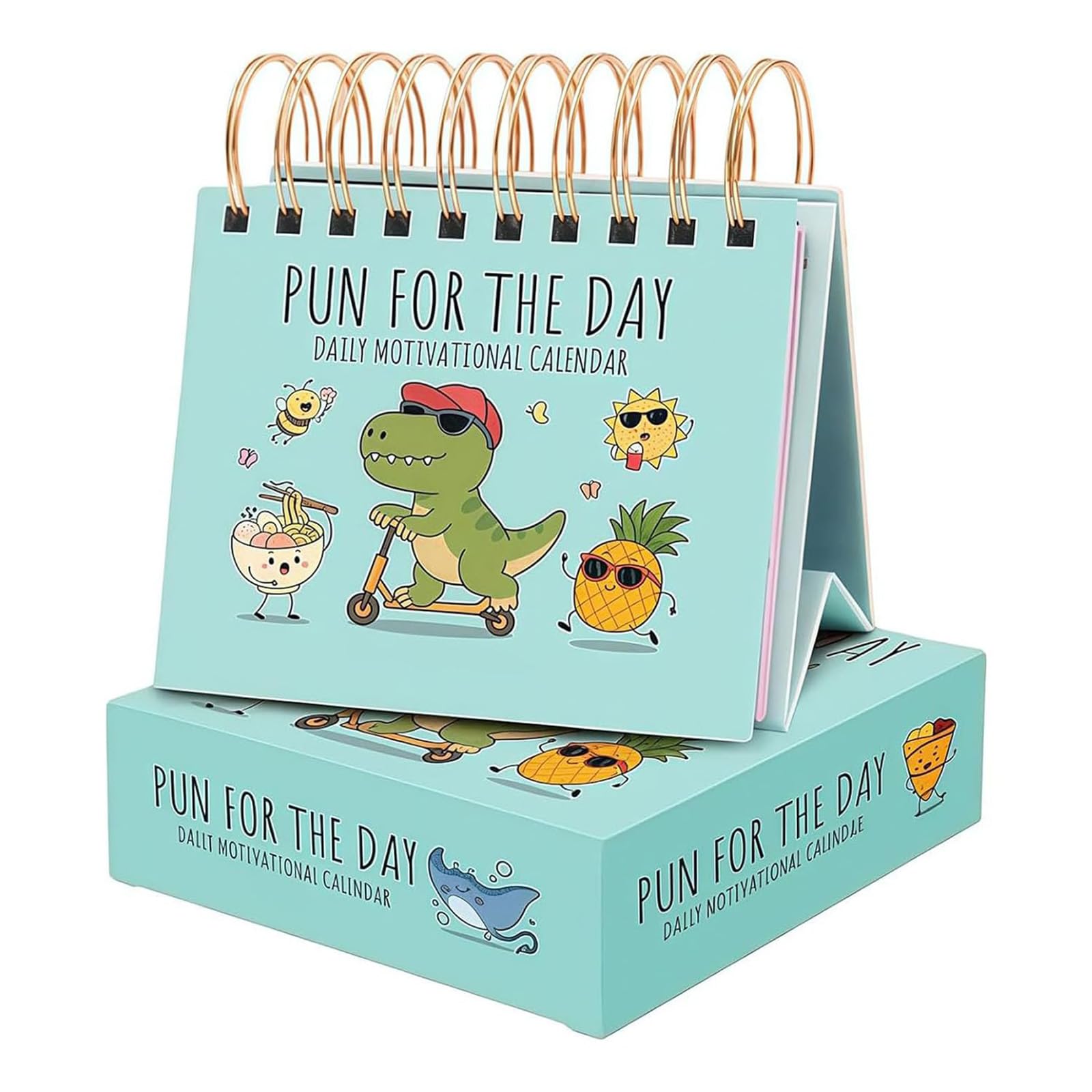 Punnys Motivational Desk Calendar 2026,Funny Desk Calendar 2026,Daily Tear-Off Pun Of The Day Jokes & Inspirational Quotes,Funny Positive Quotes Flip Desktop Calendar for Office & Home (B)