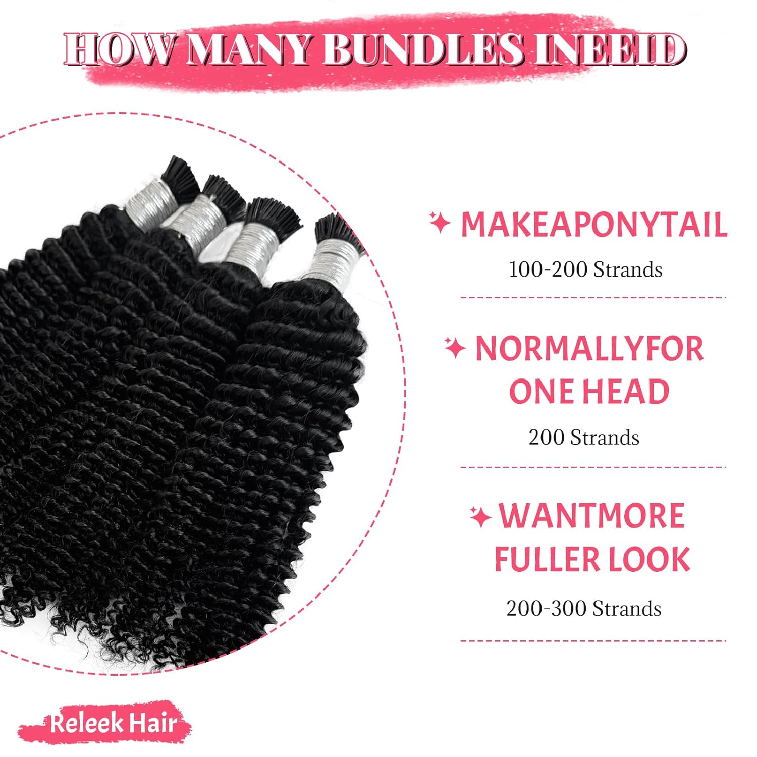 100g I Tip Hair Extensions Human Hair 20inch Afro Curly Microlinks Remy Hairs Bundles Cold Fusion Invisible Keratin Stick Tipped Human Hair Extension Black Kinky Curly for Women Easy to Install