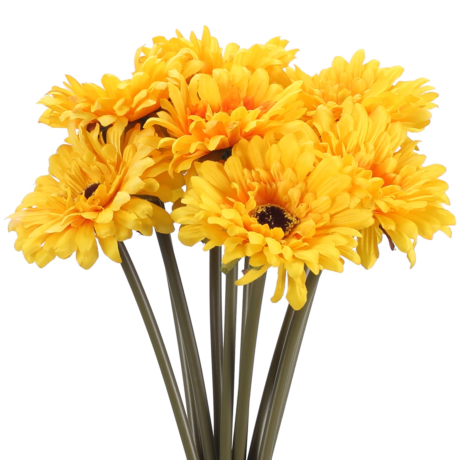 MHMJON Artificial Daisy Flowers Gerbera Daisies Flowers Silk Daisy Faux Plastic Daisy Greenery Shrub Plant No Fade for Home Wedding Window Garden Office Porch Decoration Indoor Outside