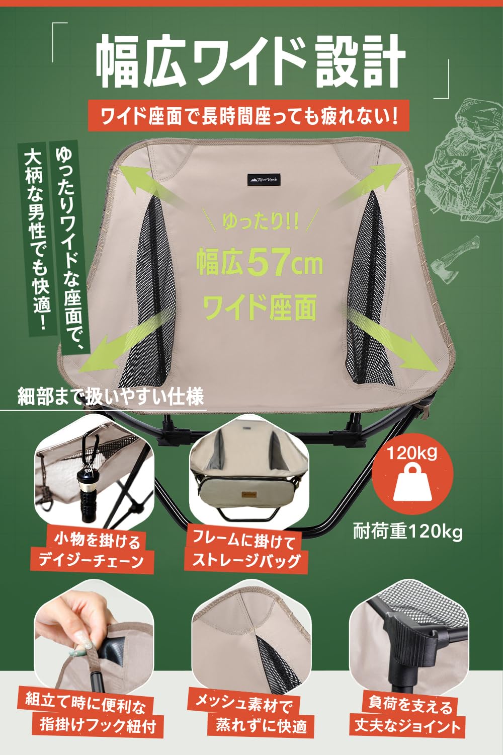 ock リバロック　グラウンドチェア 2脚セット Amazon.co.jp: RiveRock (リバロック) アウトドアチェア ローチェア
