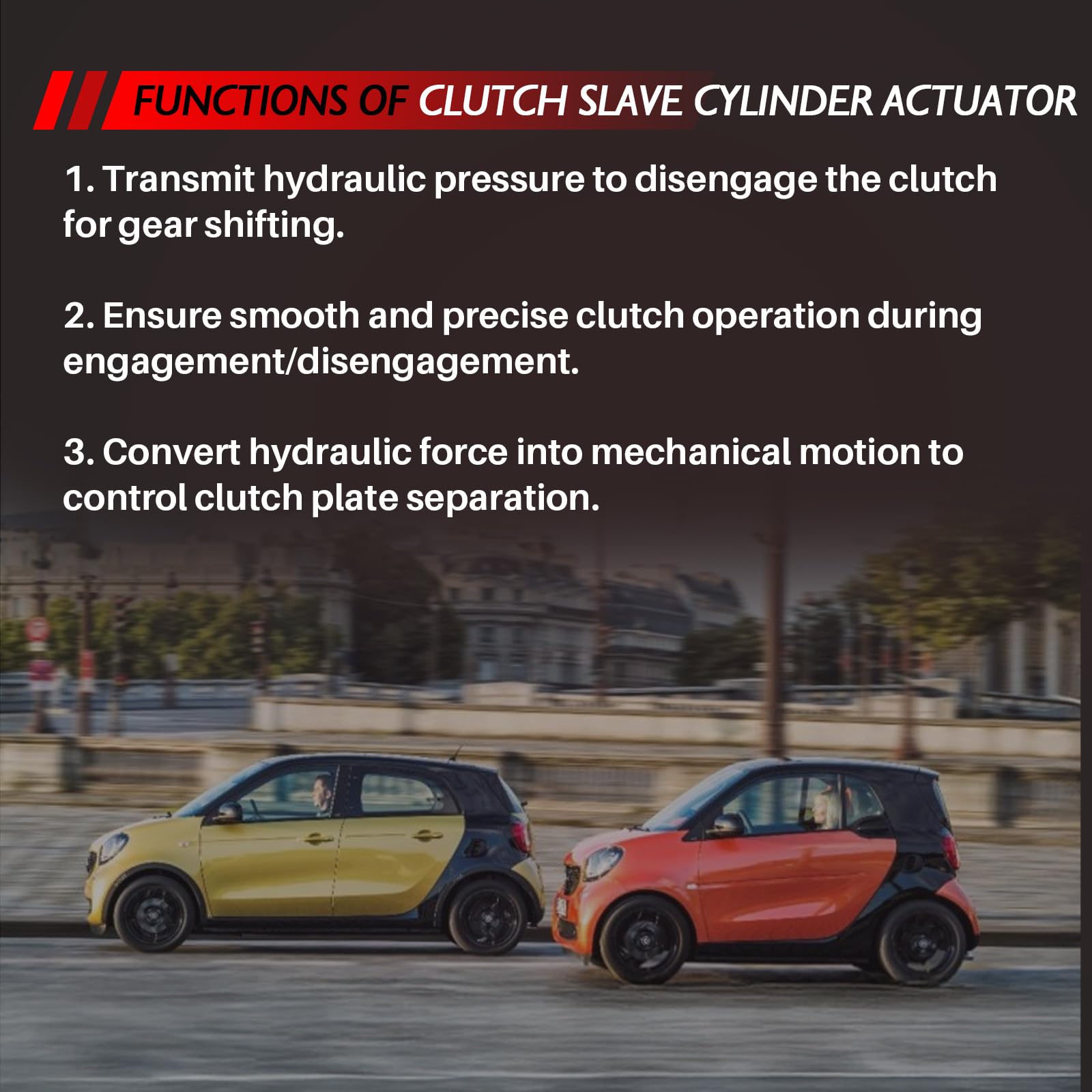 Embrague del actuador del cilindro esclavo Reemplazo para Smart Fortwo Coupe Cabrio 0.8 1.0 CDI 4512500062 3981000066 Actuador del cilindro esclavo del embrague