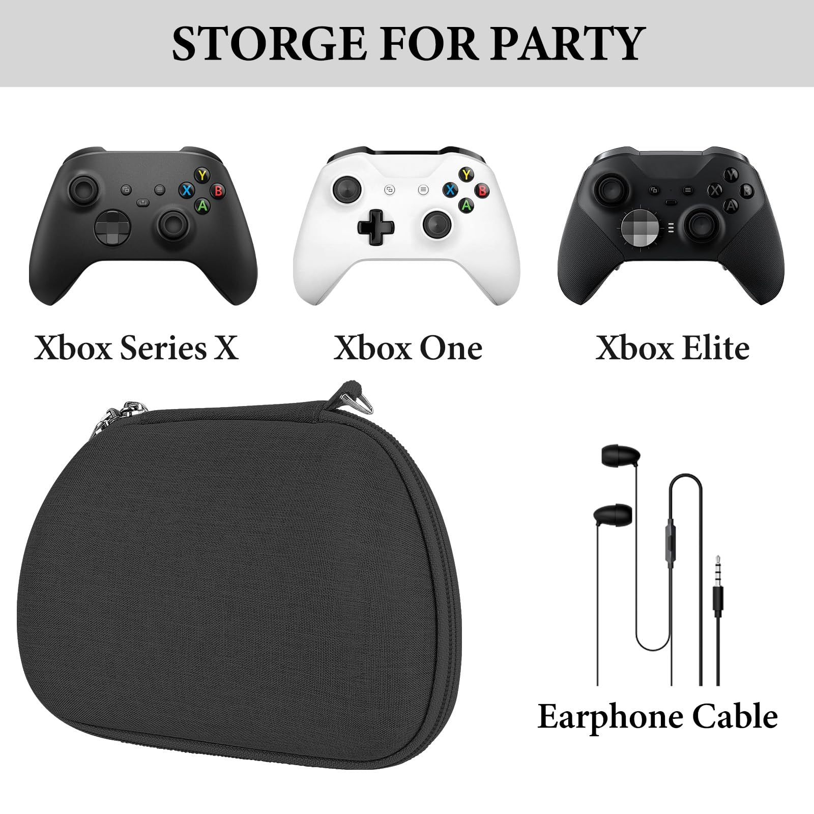GEEKRIA Shield Case Compatible con Google Stadia Controller, Sony PlayStation 5 Controller, DualSense, Series X, Cyberpunk Xbox, PS4 Controllers Funda rígida de Viaje Bolsa de Transporte