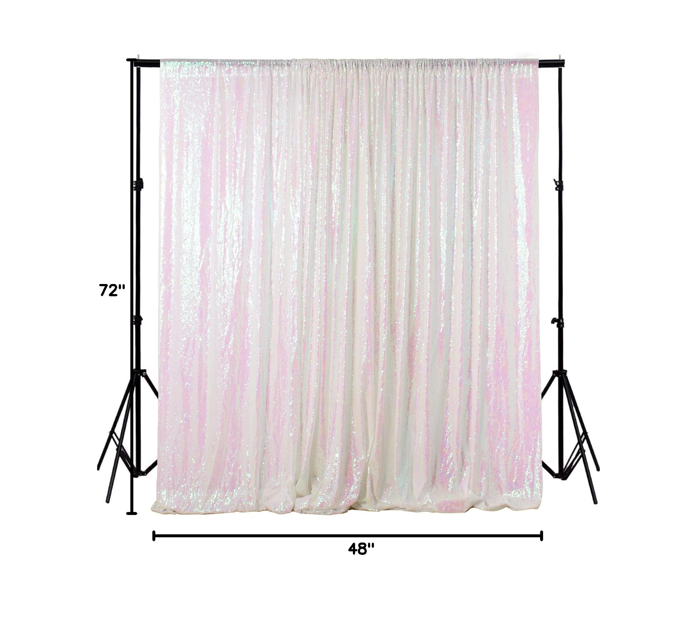 ShinyBeauty 5FTx7FT Sequin Backdrop Curtain Sparkly Fuchsia Photo Backdrops Shimmer Photography Background Wedding Drapes Glitter Backdrop Curtain for Party Birthday: 4FTx6FT Iridescent