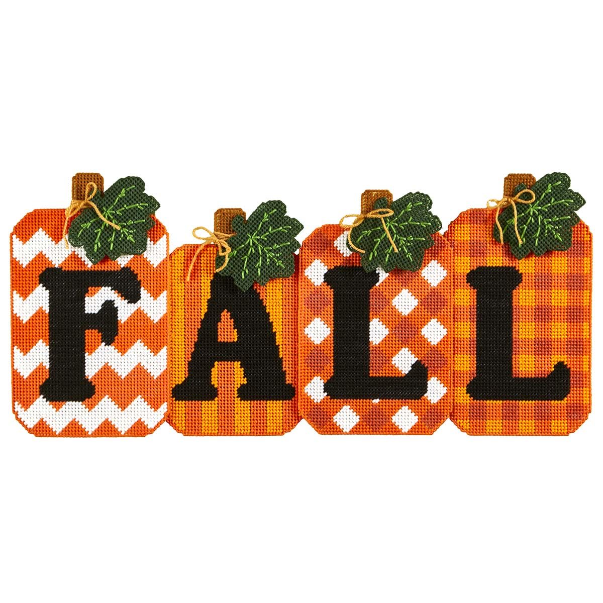 Herrschners Festive Pumpkins Wall Hanging Plastic Canvas Kit