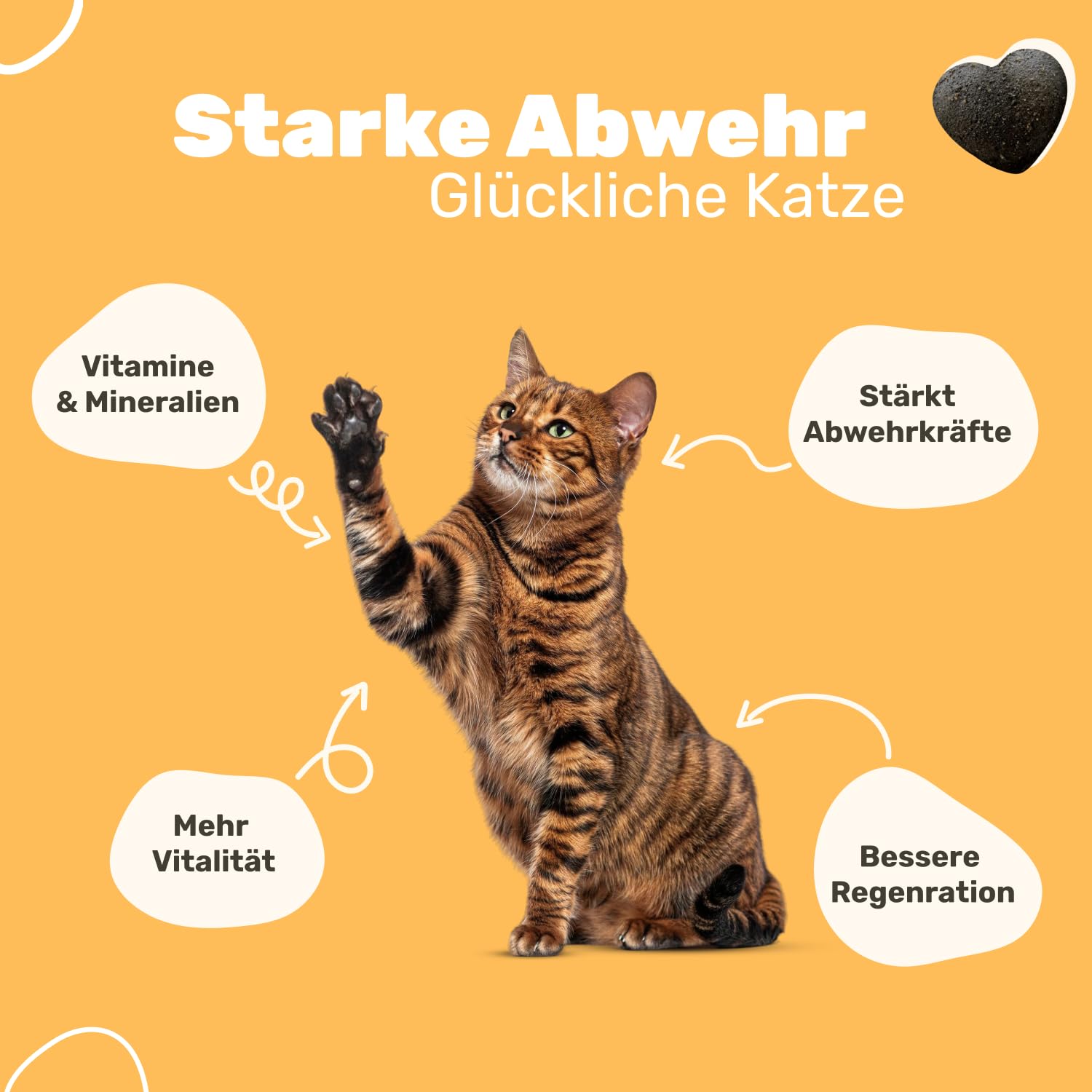 4-in-1 Immunsystem Leckerli für Katzen | Stärkt Abwehrkräfte mit Inulin, Hagebutte & Vitaminen | Ergänzungsfuttermittel für Katzen | Immunsystem Katze | Tierärztlich entwickelt | Patsli Immune