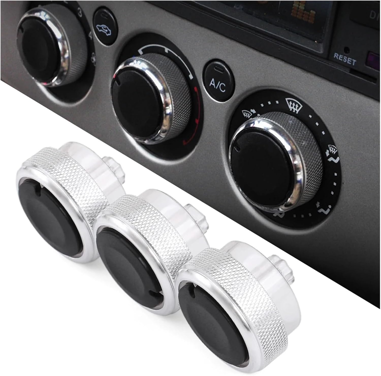 Air Conditioning Paddles 3pcs Per Set Aluminum Alloy Car Styling Air Conditioning Knob Knob Heat Control Switch Button Knob Fit for Ford Focus MK2 MK3 Lightweight(Blue)