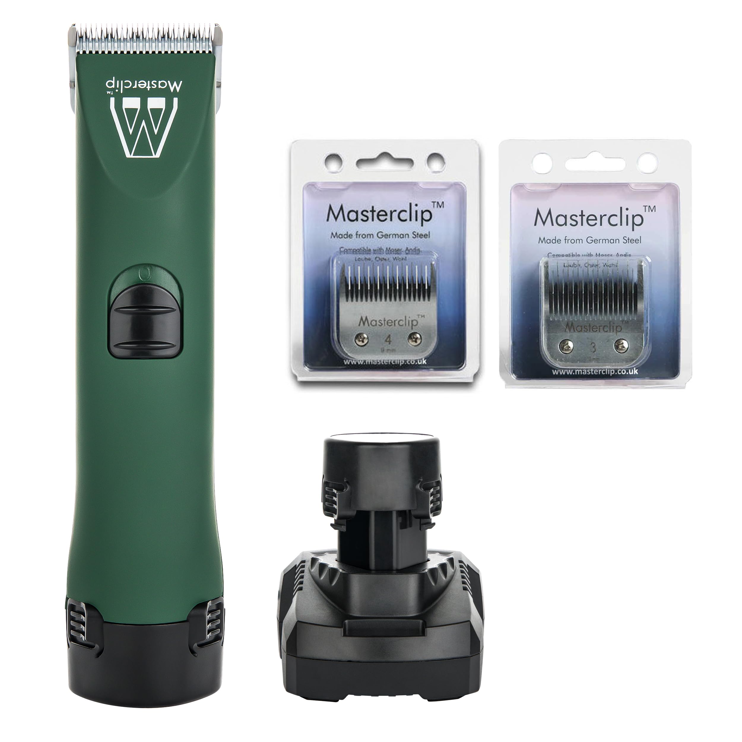 Masterclip Tibetan Terrier Cordless Dog Clippers – Rechargeable Professional Grooming Set with 3 x Premium A5 Blades (10, 4 & 3 Skip) - Suitable for Dogs with a Double Coat