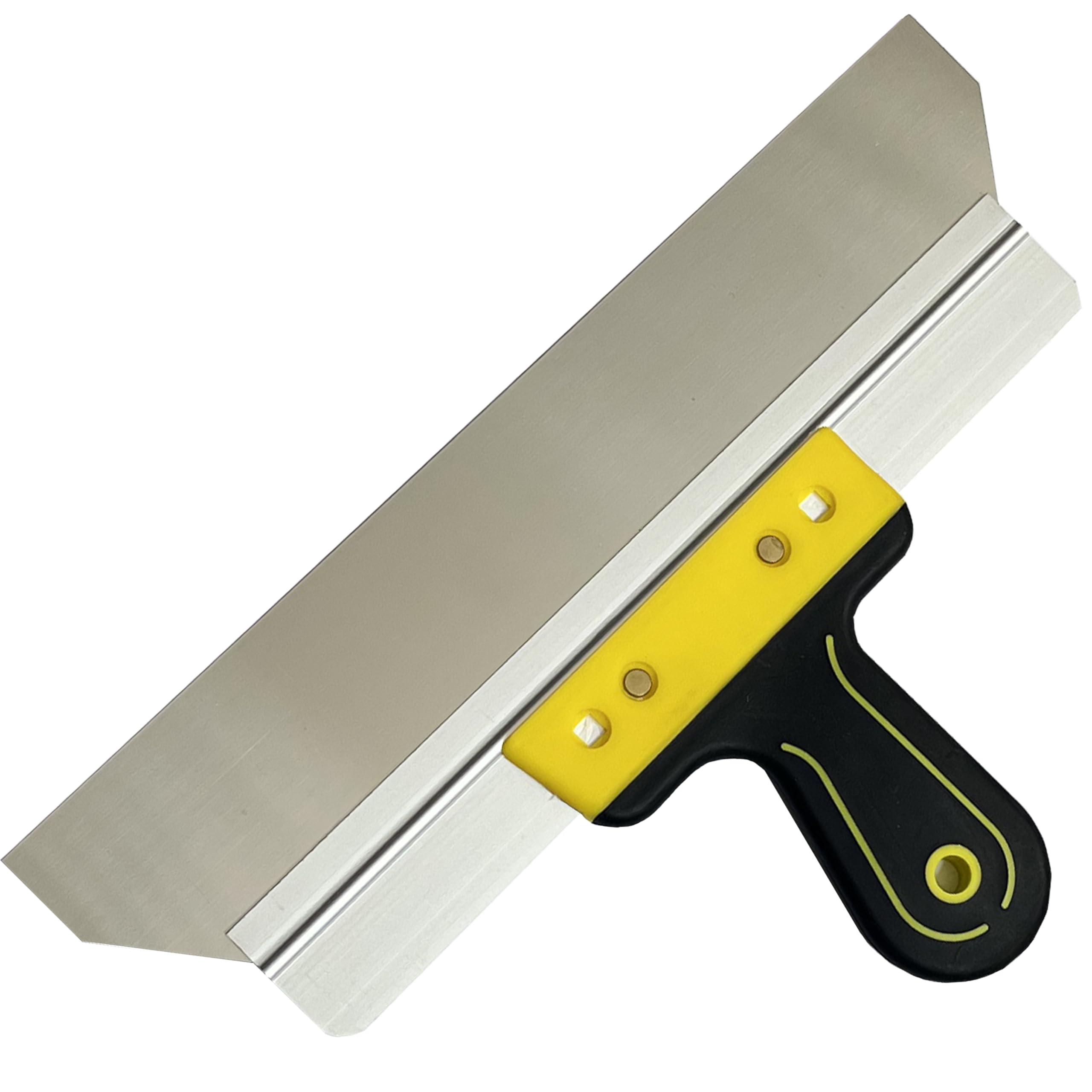 16in/40cm Flexible Plastering Scraper with Ergonomic Soft Handle and Stainless Steel Blade for Walls, Ceilings, Drywall, Plasterboard, Smooth Finishes, DIY Renovations, and Wallpaper Removal