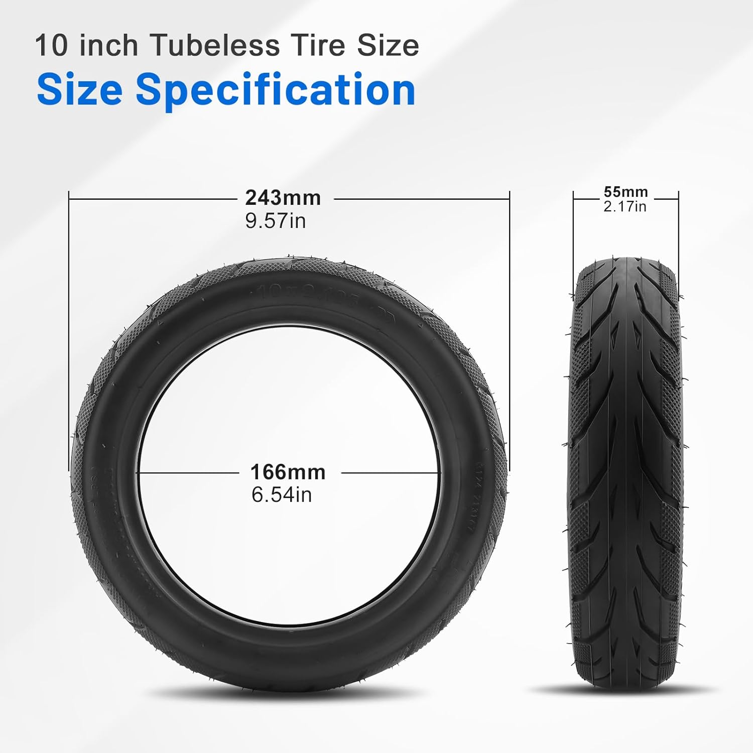 10x2.125 Tire, Heavy Duty Outer Tire Compatible with Ninebot by Segway Kickscooter F25/F30/F40/F65/D18W/D28U/D38U, Scooter Accessories 1 Pack