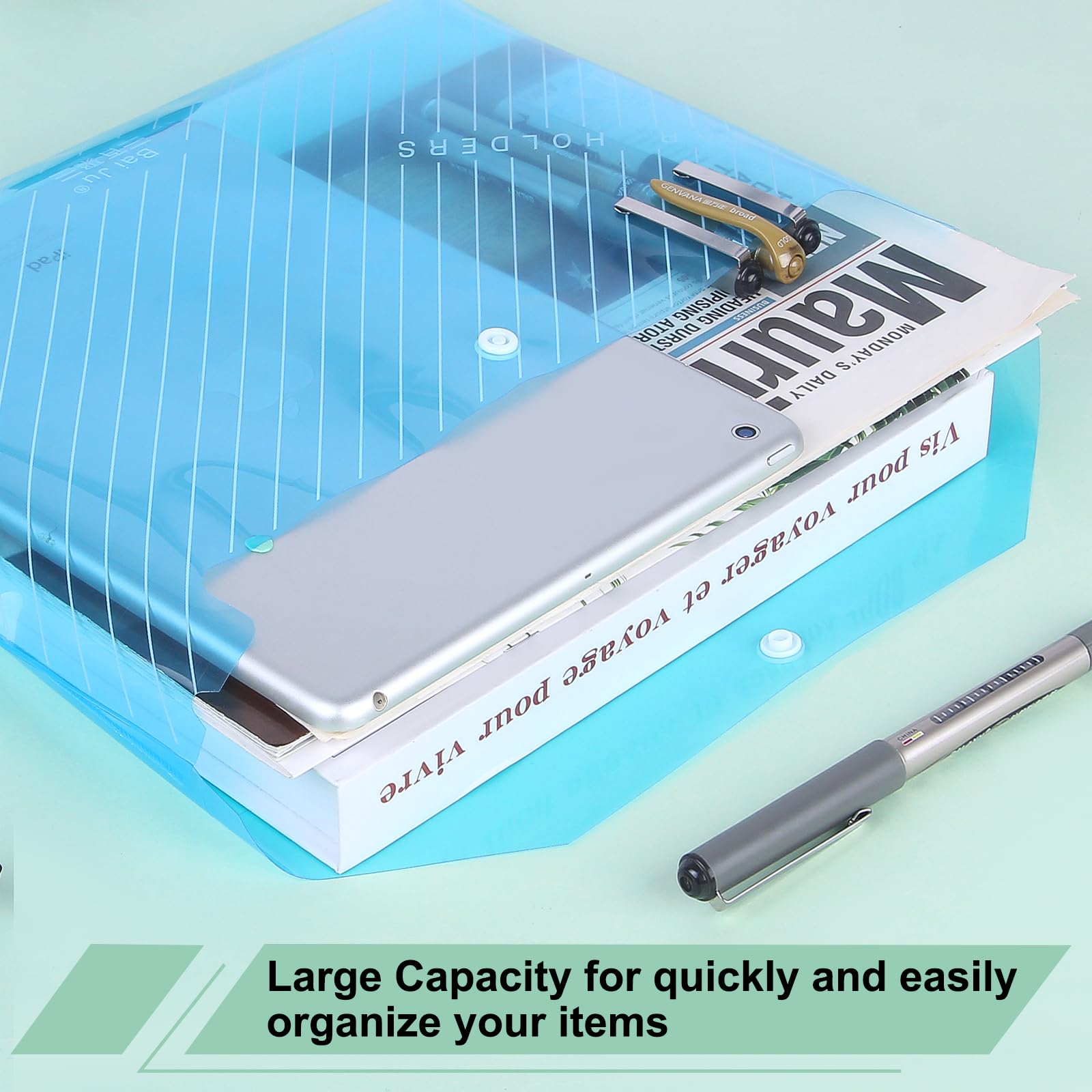 File Organizer 20 Pack A4 Plastic File Folders - Snap Closure Document ...
