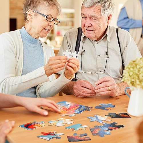 Miniatura 3 de Paquete de 9 rompecabezas de piezas grandes para personas mayores con demencia, Alzheimer, 16 piezas de madera fáciles de rompecabezas para