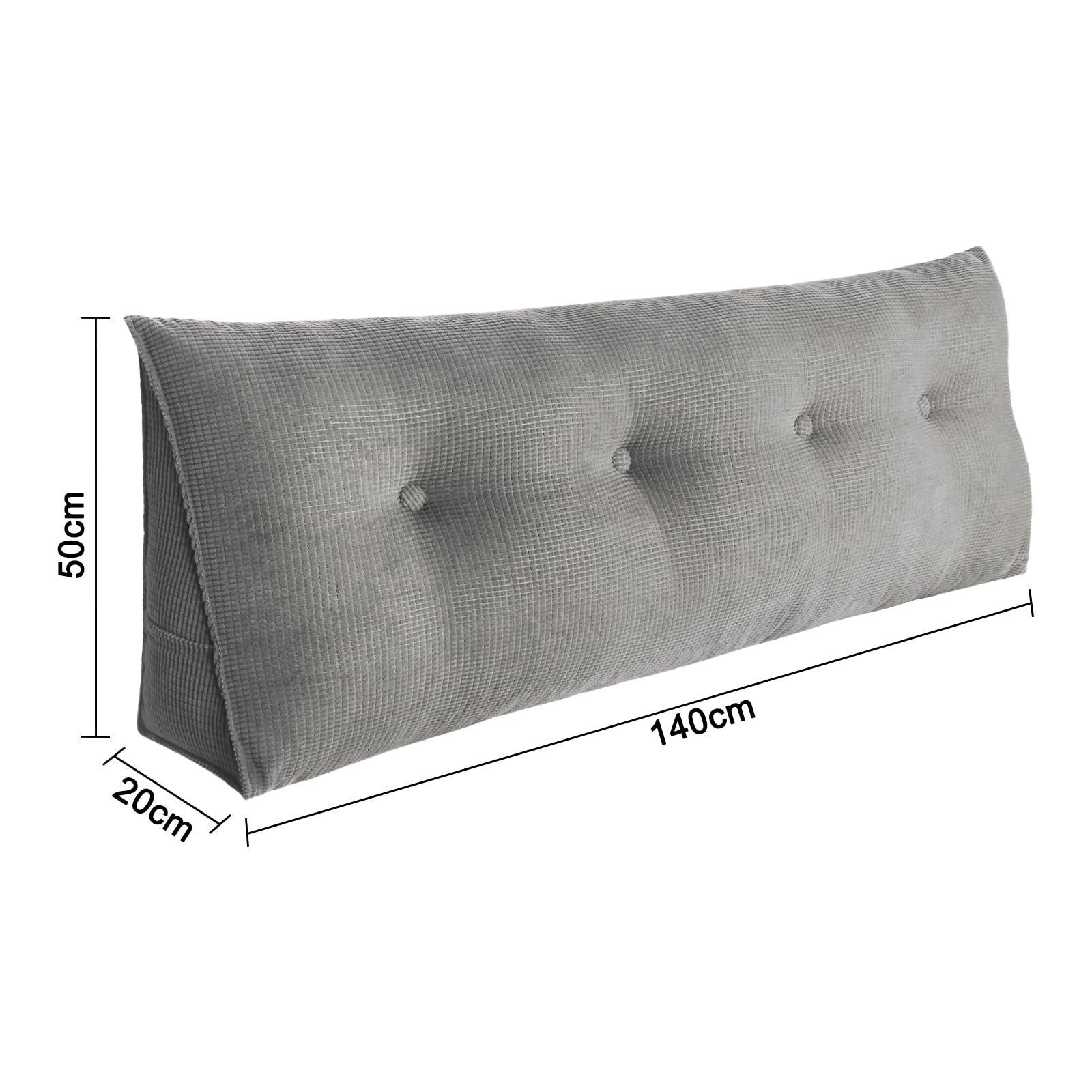 Cojín de cabecera Triangular para Reposo en Cama con Funda extraíble Cojín de Lectura para posicionamiento del Respaldo – Cojín de Lectura para Sentarse en la Cama