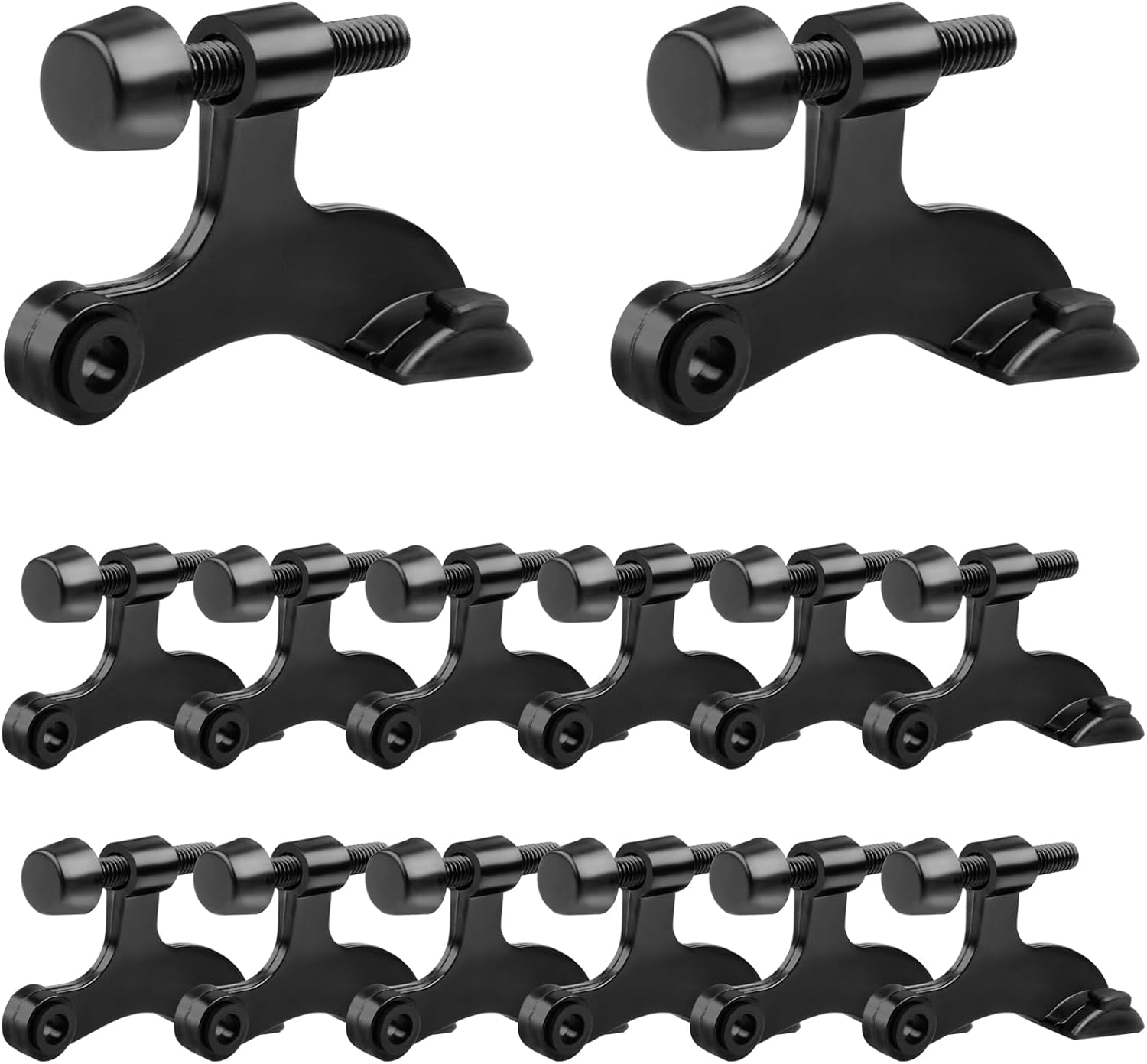 OBTANIM 20 Pack Hinge Pin Door Stopper Heavy Duty Metal Adjustable Door Stops with Rubber Bumper Tips (Silver)