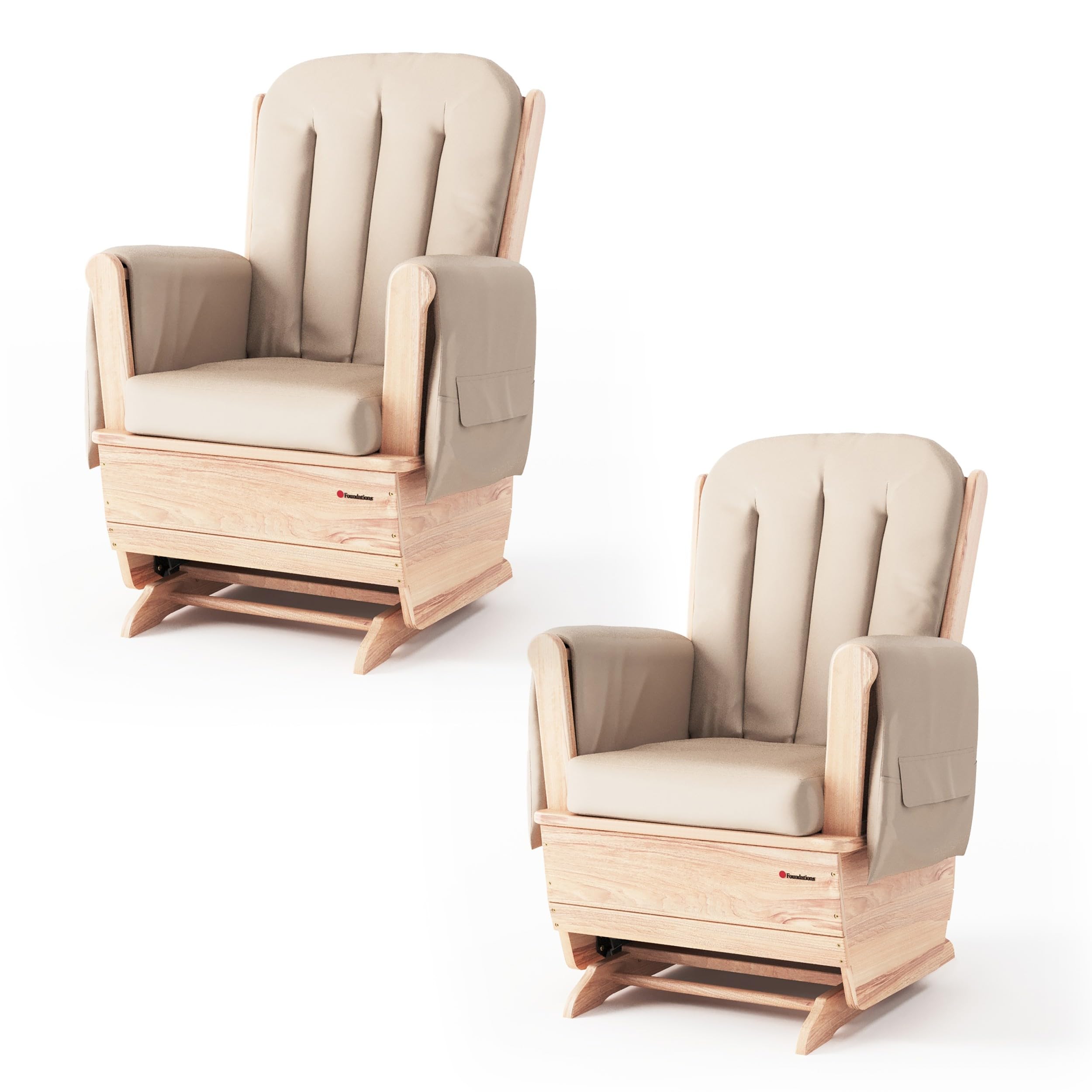 Foundations SafeRocker Glider, Tan Vinyl Cushion, 2-Pack